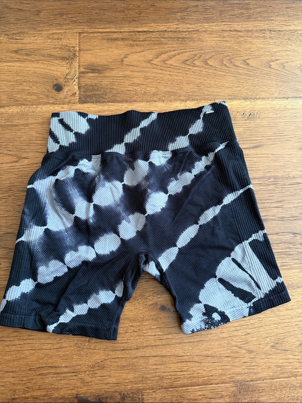 Pink tie dye bike shorts